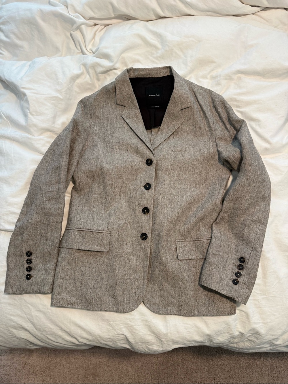 Massimo Dutti Gray Tailored Blazer Jacket